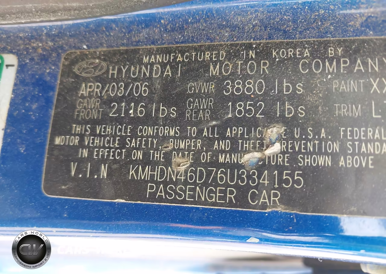 2006 Hyundai Elantra Gls-Limited VIN:KMHDN46D76U334155 - 9
