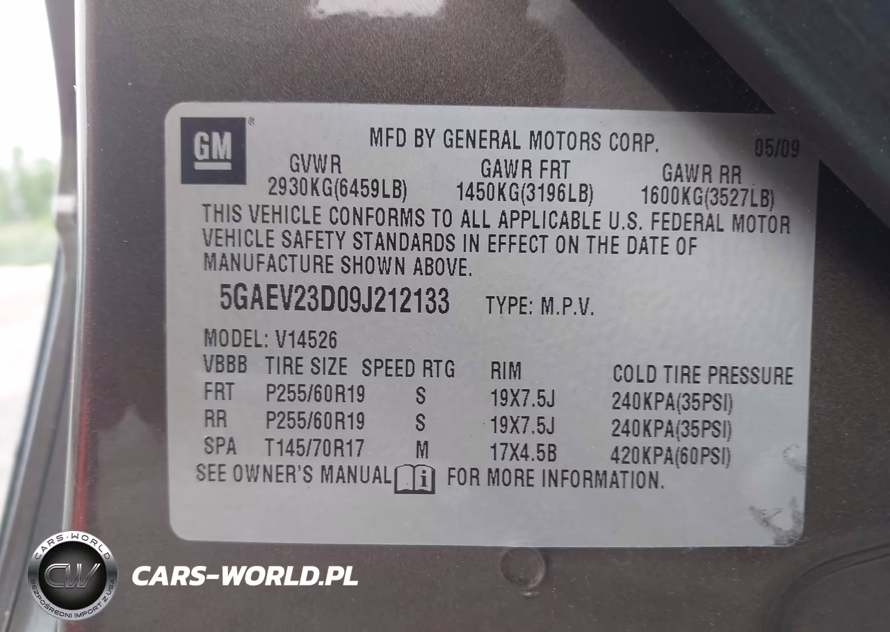 2009 Buick Enclave Cxl VIN:5GAEV23D09J212133 - 9