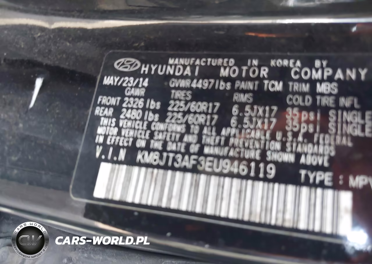 2014 Hyundai Tucson Gls VIN:KM8JT3AF3EU946119 - 9