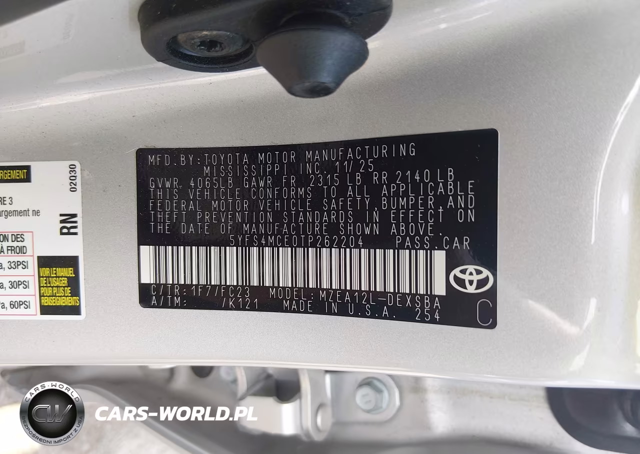 2026 Toyota Corolla Se VIN:5YFS4MCE0TP262204 - 9