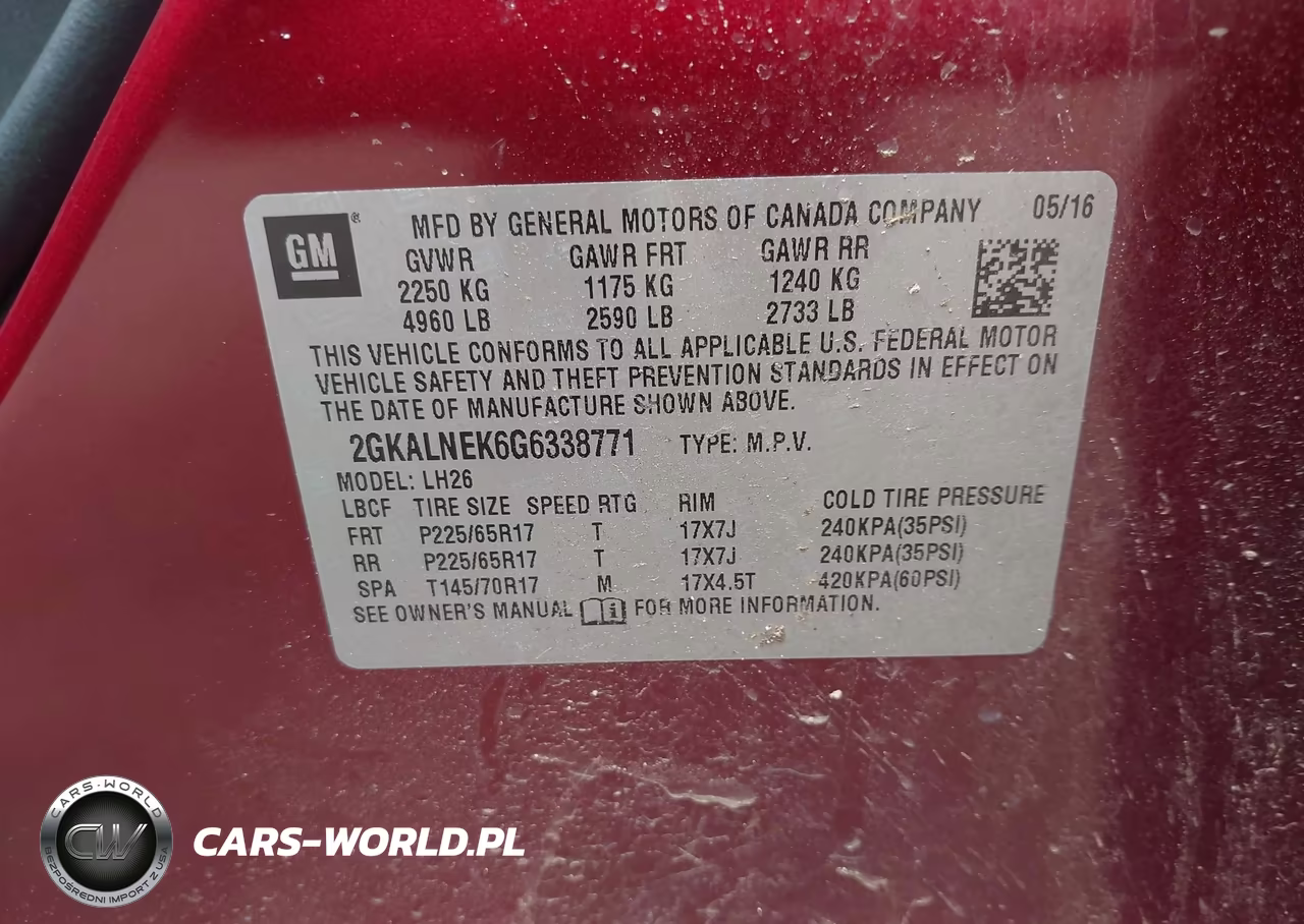 2016 GMC Terrain Sle-2 VIN:2GKALNEK6G6338771 - 9
