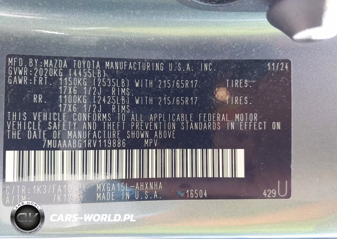 2024 Toyota Corolla Cross L VIN:7MUAAABG1RV119886 - 9