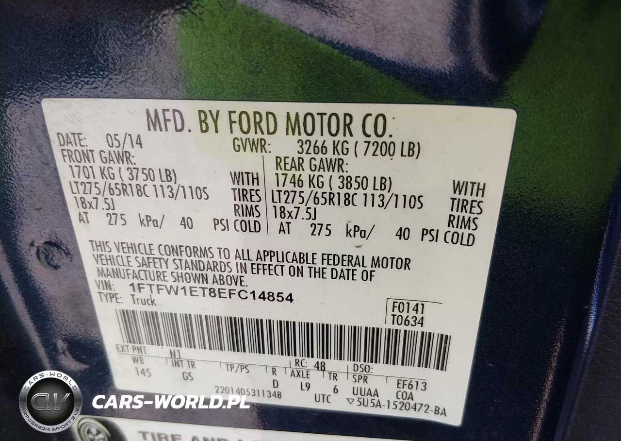 2014 Ford F-150 Fx4-King Ranch-Lariat-Limited-Platinum-Xl-Xlt VIN:1FTFW1ET8EFC14854 - 9