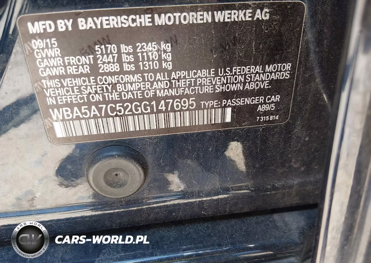 2016 BMW 528I xDrive VIN:WBA5A7C52GG147695 - 9