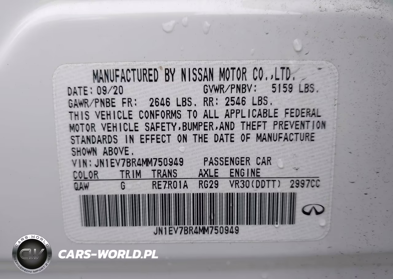 2021 Infiniti Q50 Luxe Awd VIN:JN1EV7BR4MM750949 - 9