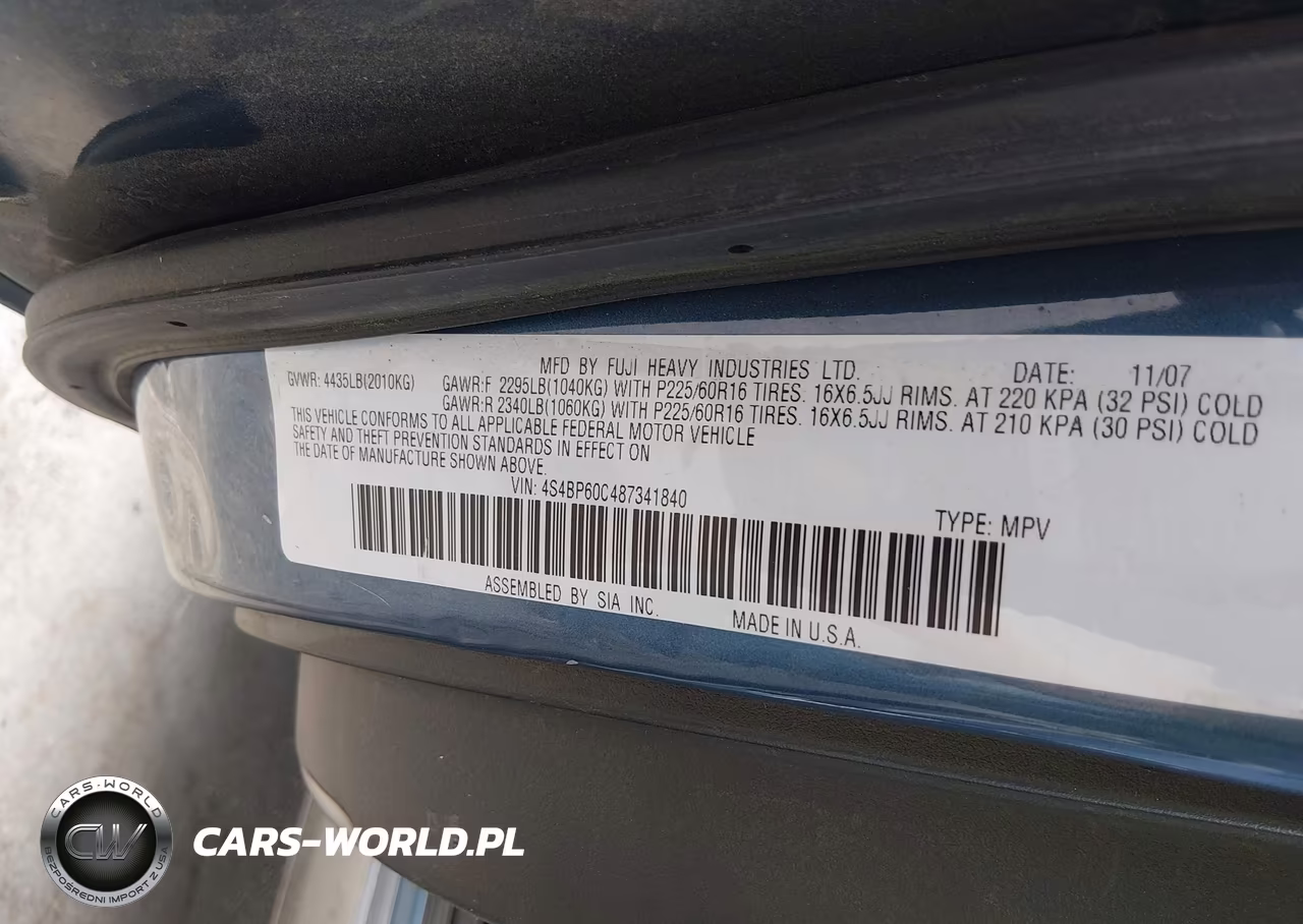2008 Subaru Outback (Natl) VIN:4S4BP60C487341840 - 9