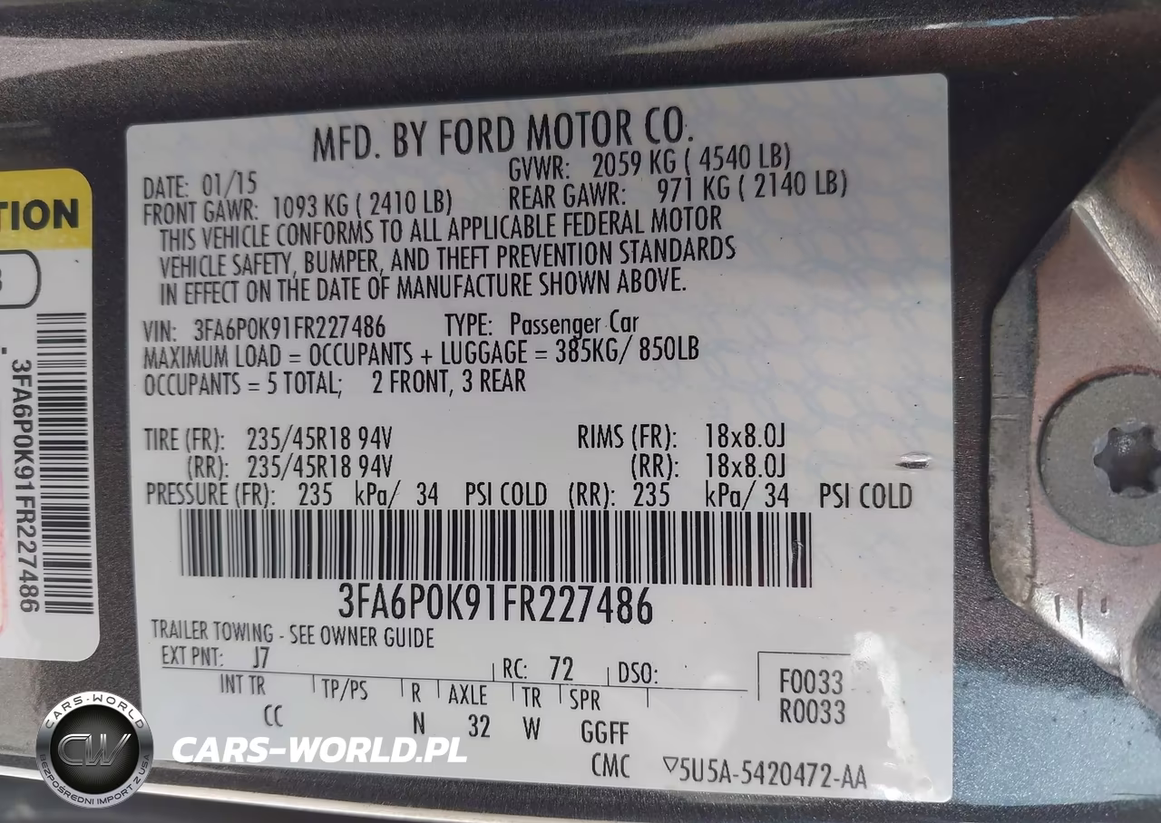 2015 Ford Fusion Titanium VIN:3FA6P0K91FR227486 - 9
