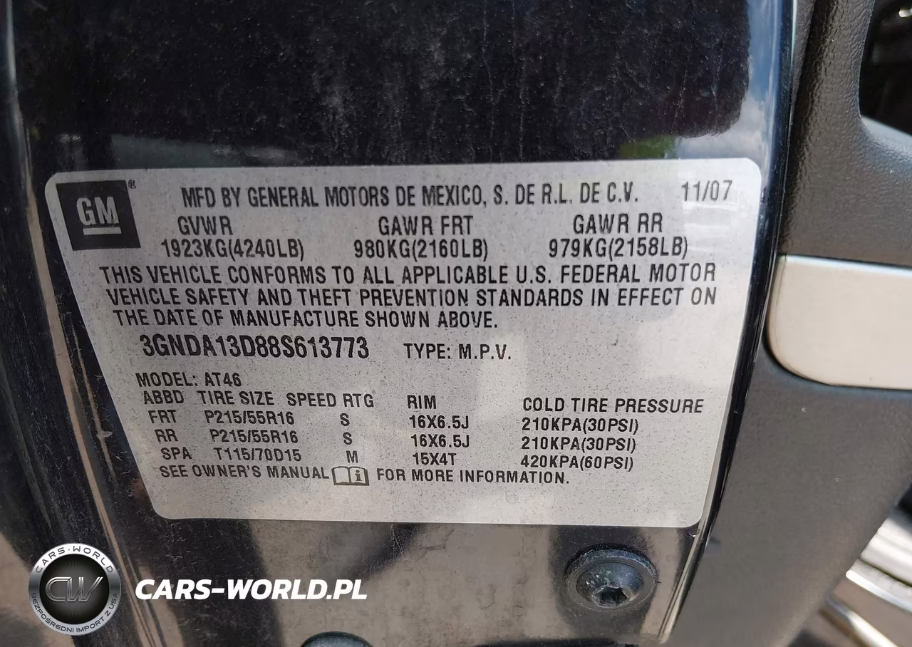2008 Chevrolet Hhr Ls VIN:3GNDA13D88S613773 - 9