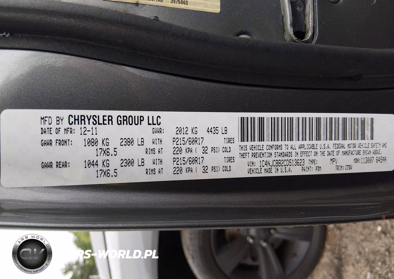 2012 Jeep Compass Sport VIN:1C4NJCBB2CD513623 - 9