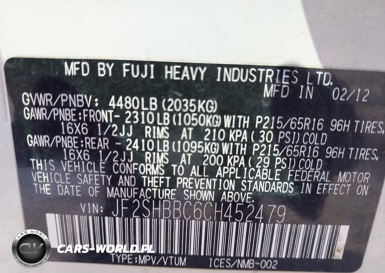 2012 Subaru Forester 2.5X VIN:JF2SHBBC6CH452479 - 9