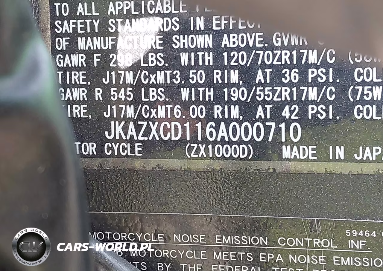 2006 Kawasaki Zx1000 D6F VIN:JKAZXCD116A000710 - 10