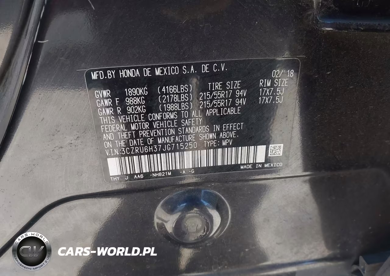 2018 Honda Hr-V Lx VIN:3CZRU6H37JG715250 - 9