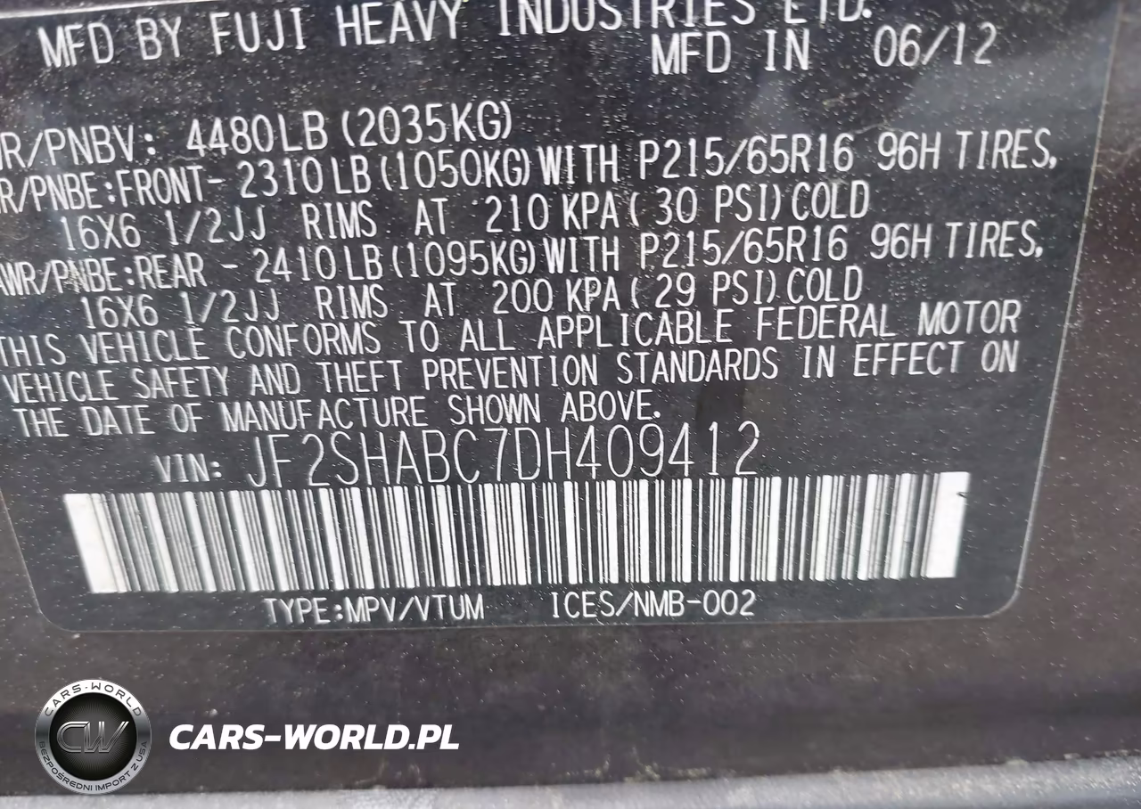 2013 Subaru Forester 2.5X VIN:JF2SHABC7DH409412 - 9
