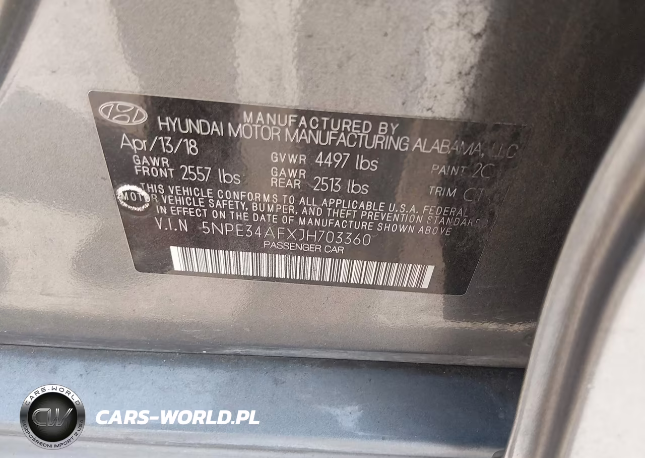 2018 Hyundai Sonata Sport+ VIN:5NPE34AFXJH703360 - 9