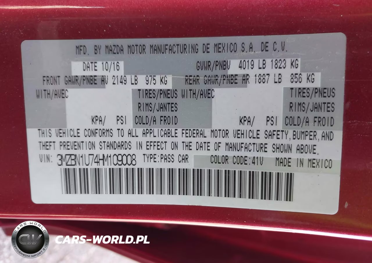 2017 Mazda Mazda3 Sport VIN:3MZBN1U74HM109008 - 9