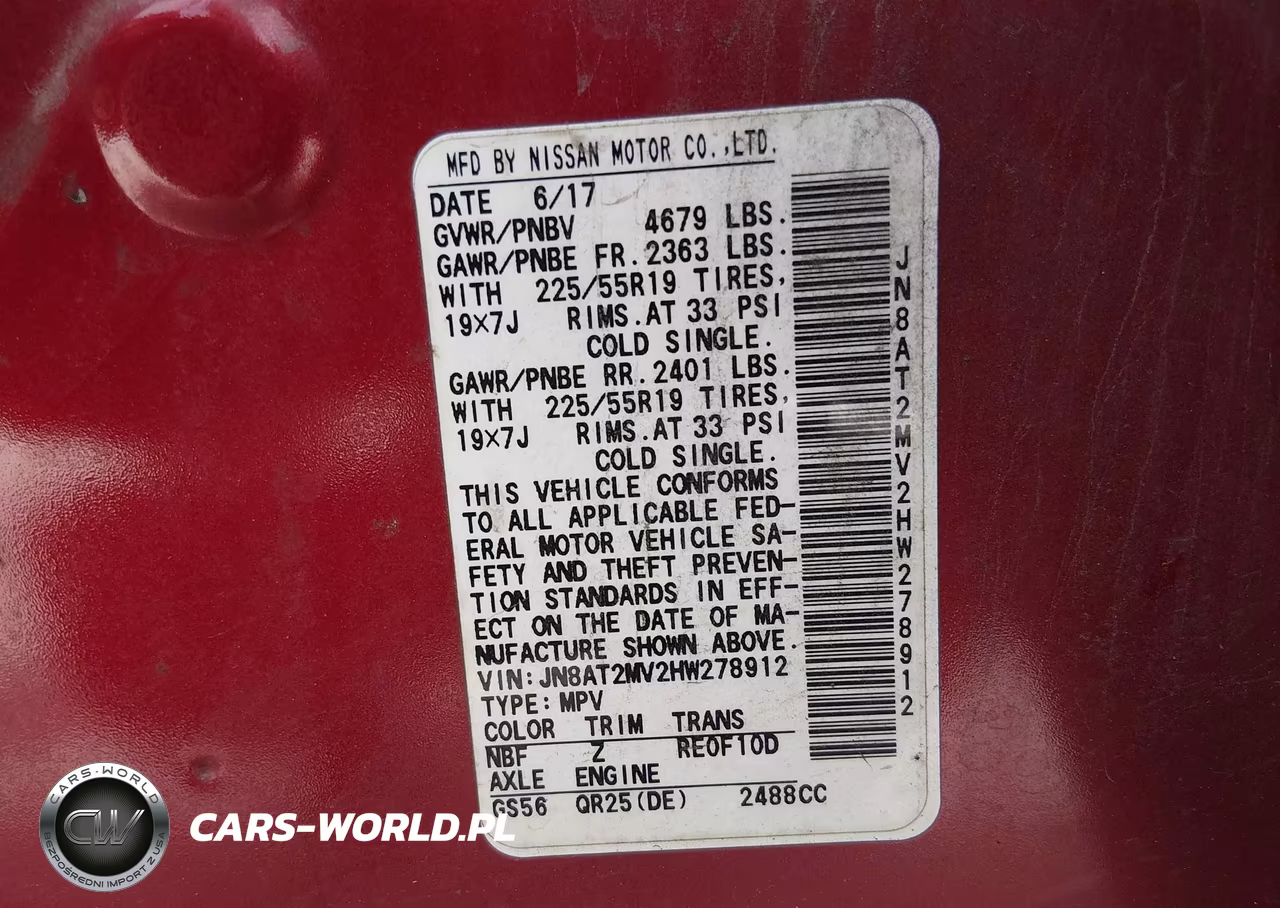 2017 Nissan Rogue Sl VIN:JN8AT2MV2HW278912 - 9
