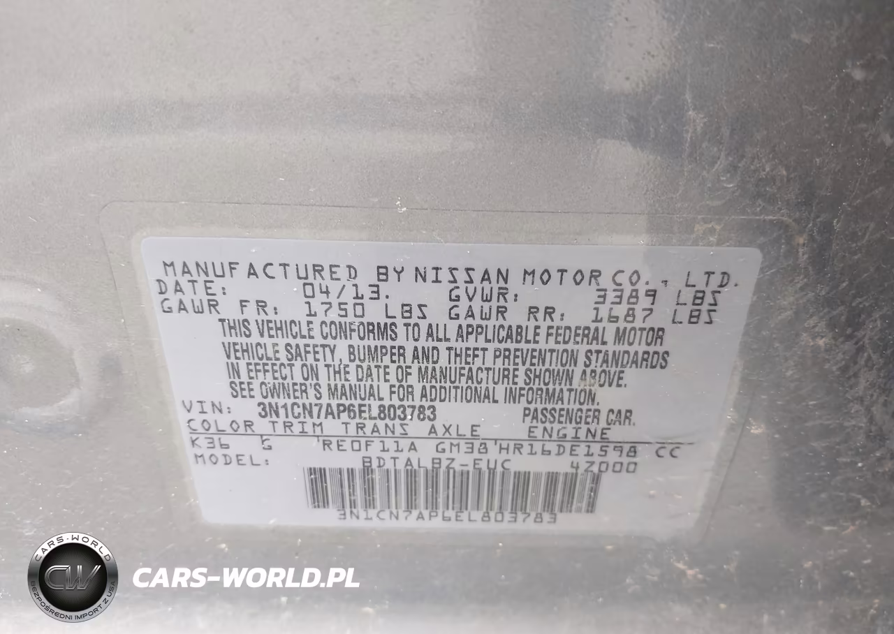 2014 Nissan Versa 1.6 Sv VIN:3N1CN7AP6EL803783 - 9