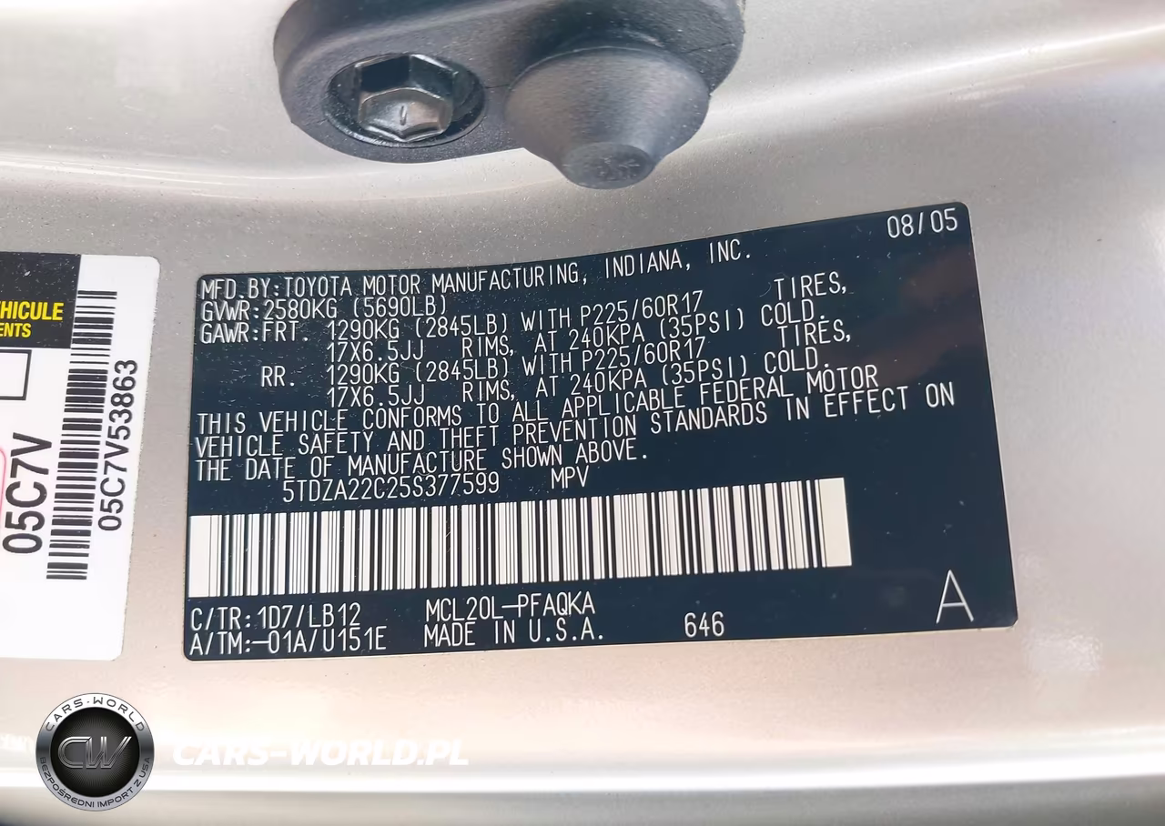 2005 Toyota Sienna Xle Limited VIN:5TDZA22C25S377599 - 9