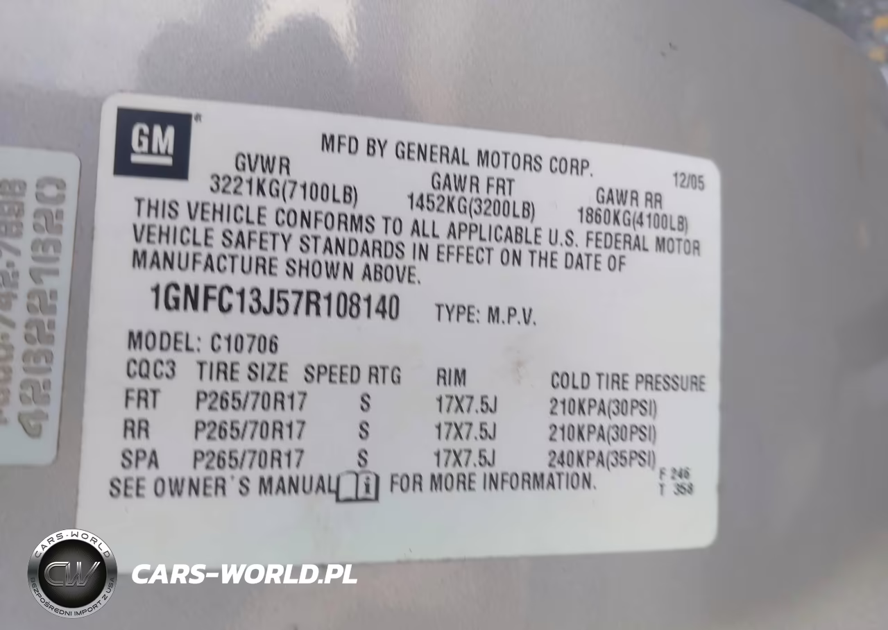 2007 Chevrolet Tahoe Lt VIN:1GNFC13J57R108140 - 9