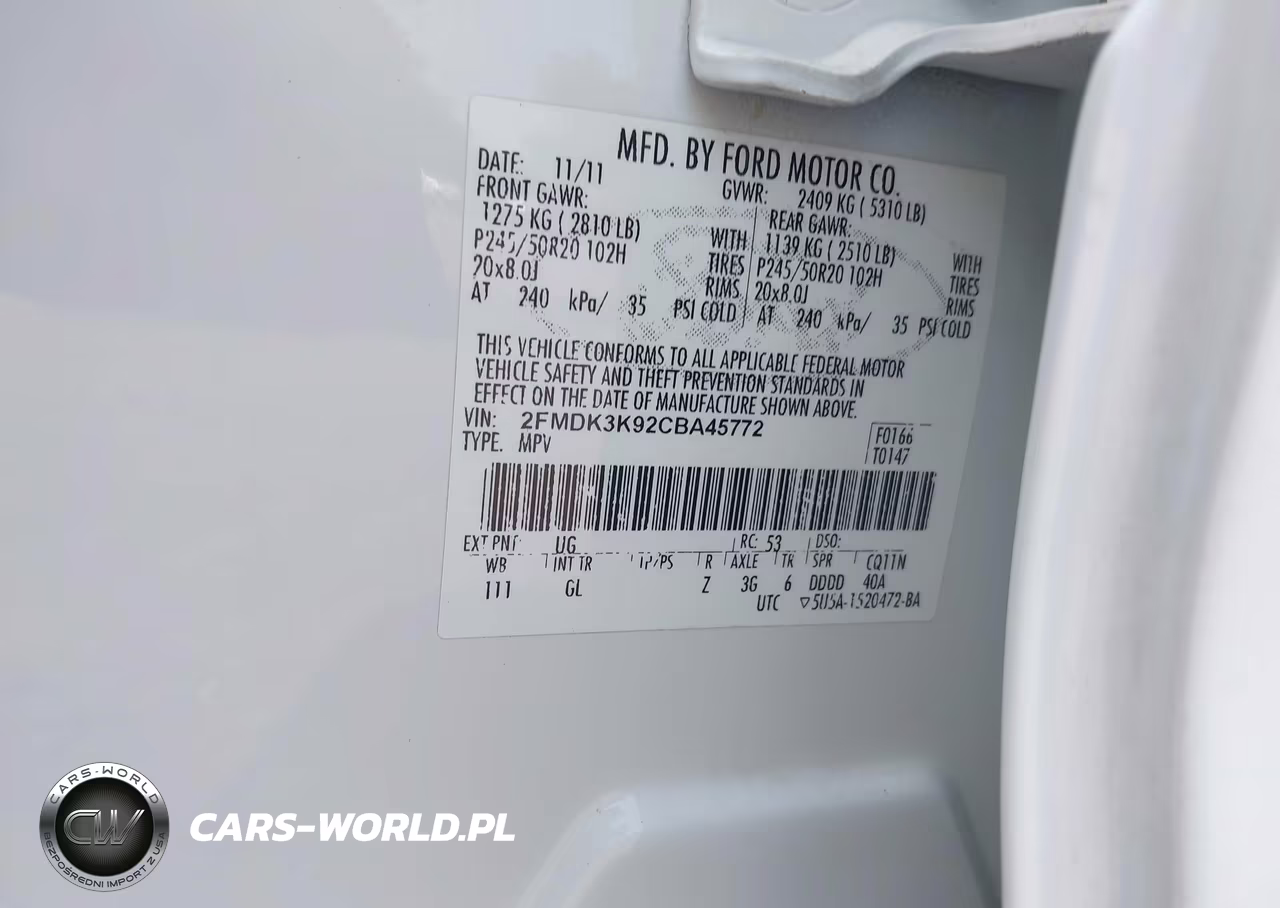 2012 Ford Edge Limited VIN:2FMDK3K92CBA45772 - 9