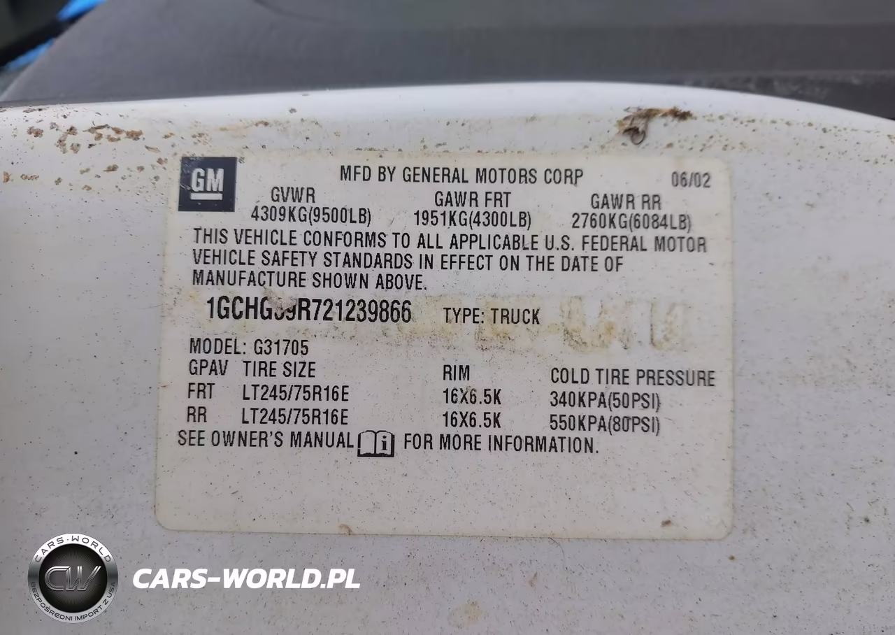 2002 Chevrolet Express Cargo Van VIN:1GCHG39R721239866 - 9