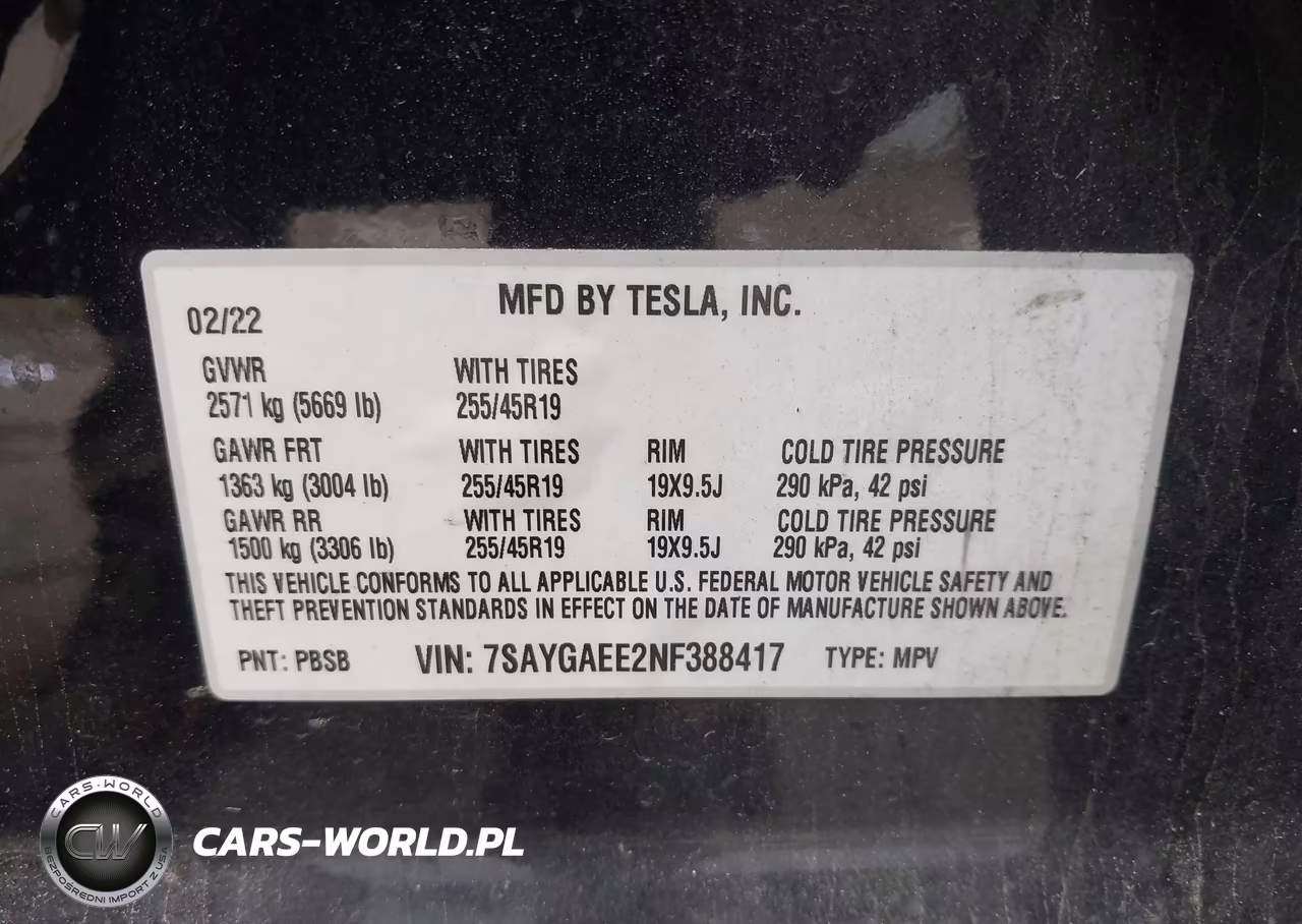 2022 Tesla Model Y Long Range Dual Motor All-Wheel Drive VIN:7SAYGAEE2NF388417 - 9