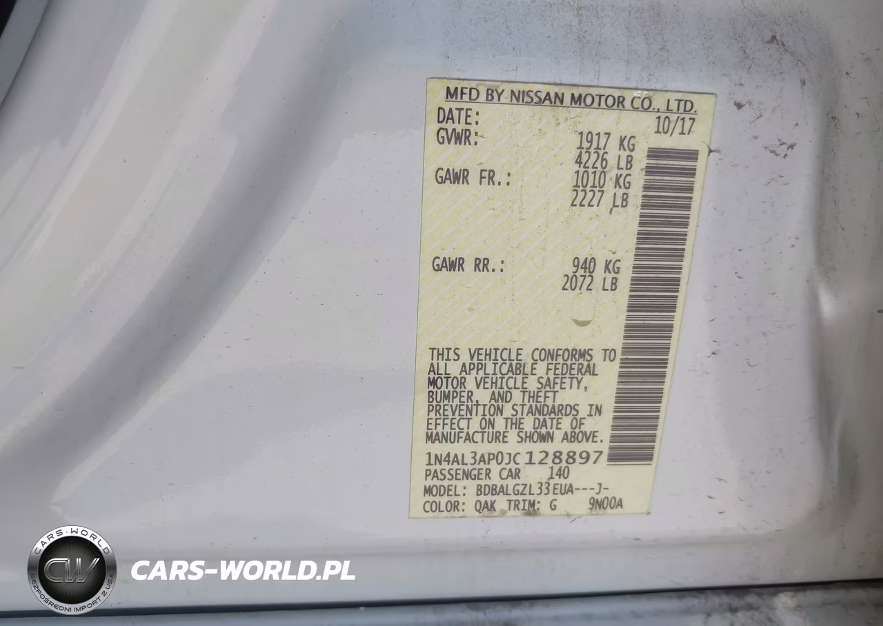 2018 Nissan Altima 2.5 S VIN:1N4AL3AP0JC128897 - 9