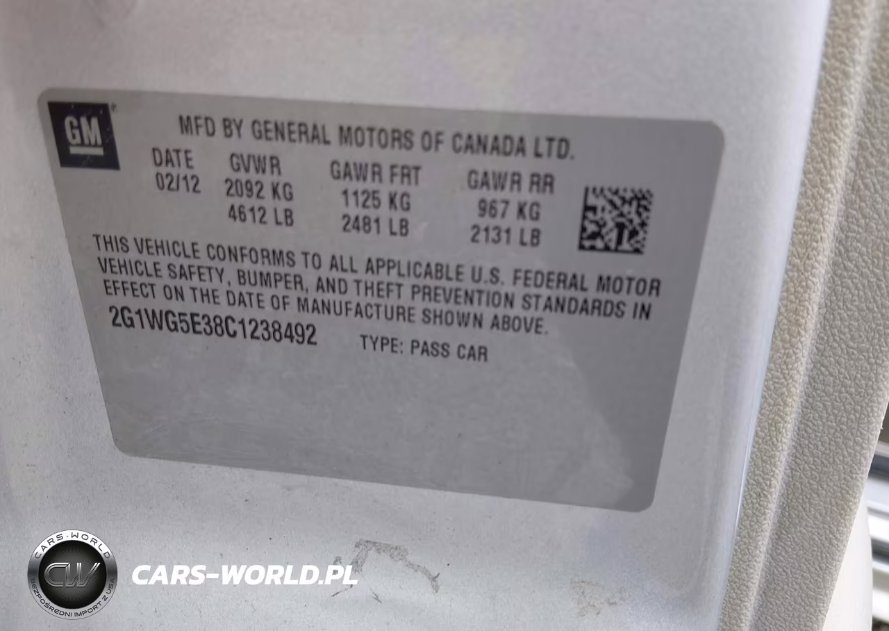 2012 Chevrolet Impala Lt VIN:2G1WG5E38C1238492 - 9