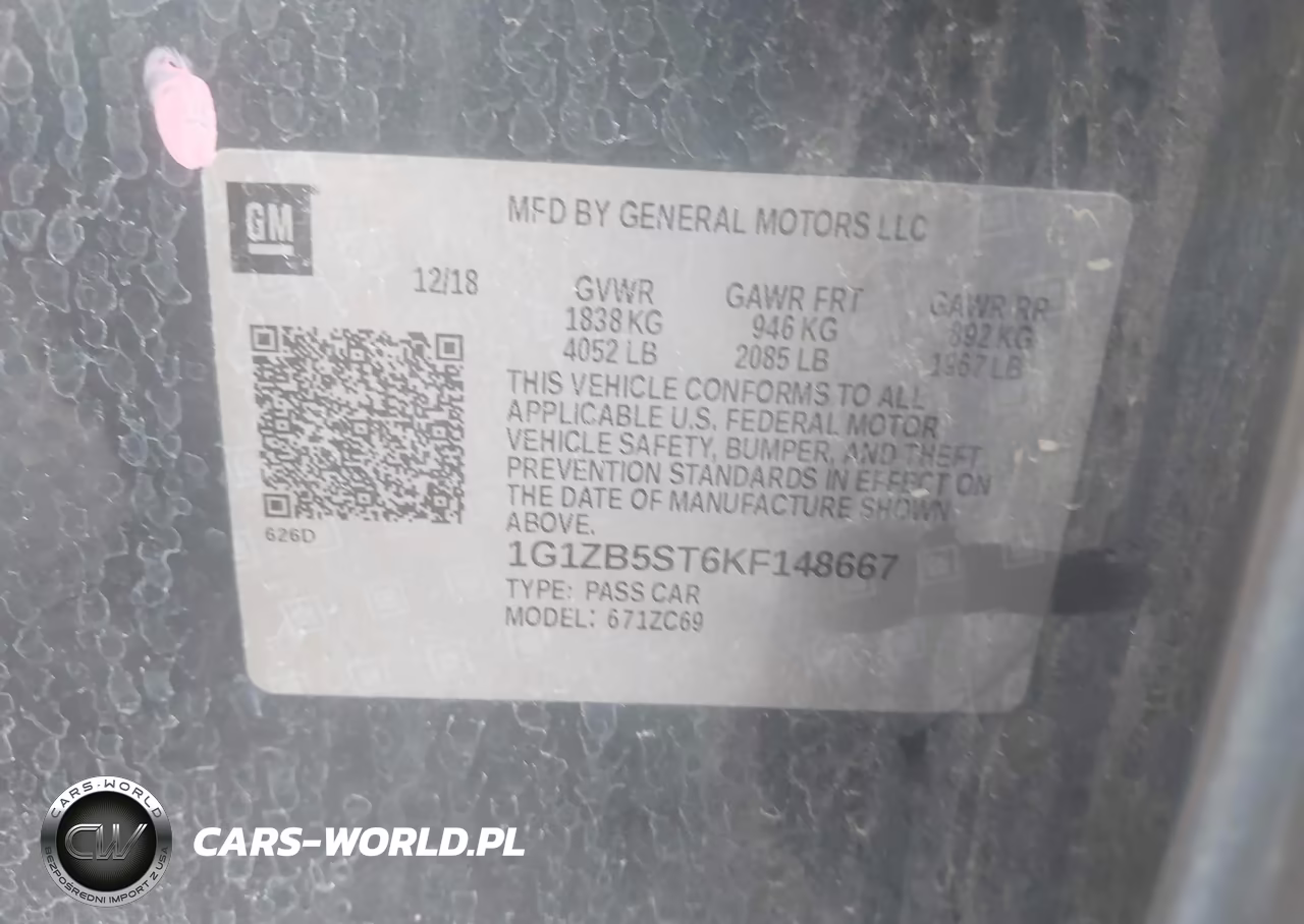 2019 Chevrolet Malibu 1Ls VIN:1G1ZB5ST6KF148667 - 9