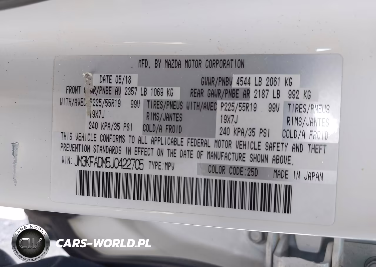 2018 Mazda Cx-5 Grand Touring VIN:JM3KFADM5J0422705 - 9