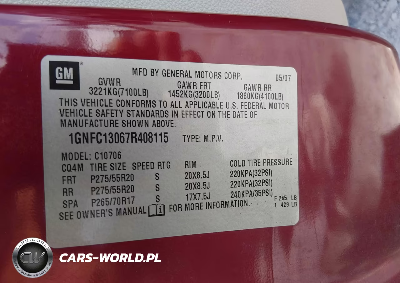 2007 Chevrolet Tahoe Ltz VIN:1GNFC13067R408115 - 9