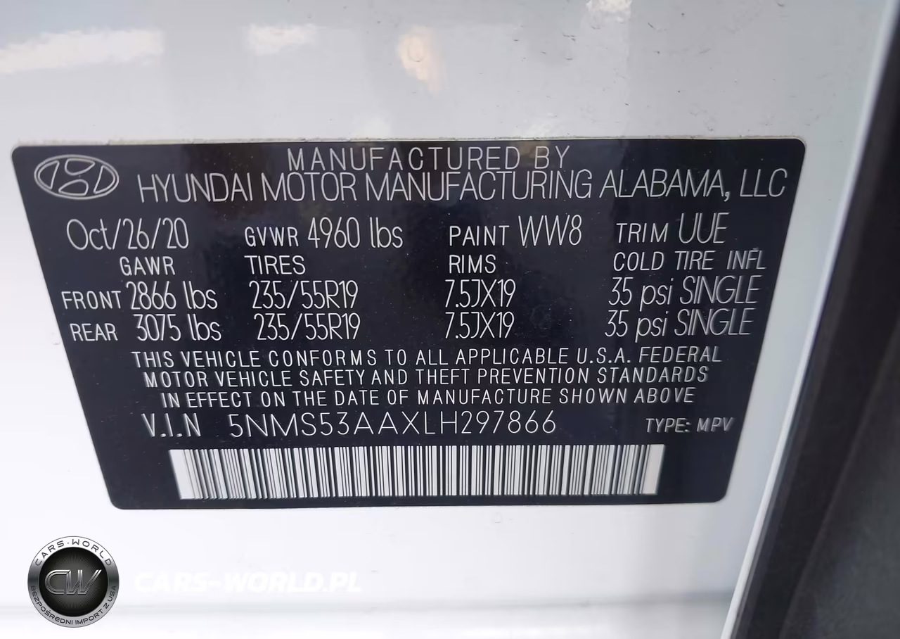 2020 Hyundai Santa Fe Limited 2.0T VIN:5NMS53AAXLH297866 - 9