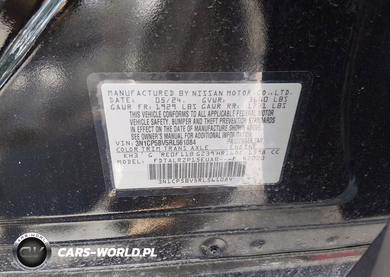 2024 Nissan Kicks S Xtronic Cvt VIN:3N1CP5BV5RL561084 - 9