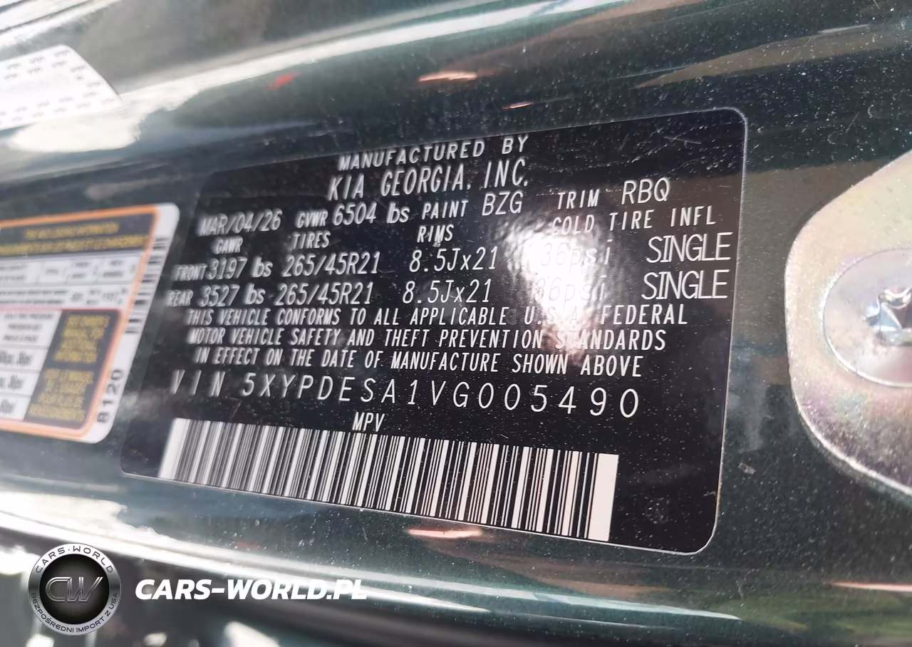 2027 Kia Telluride Hybrid X-Line Sx VIN:5XYPDESA1VG005490 - 9