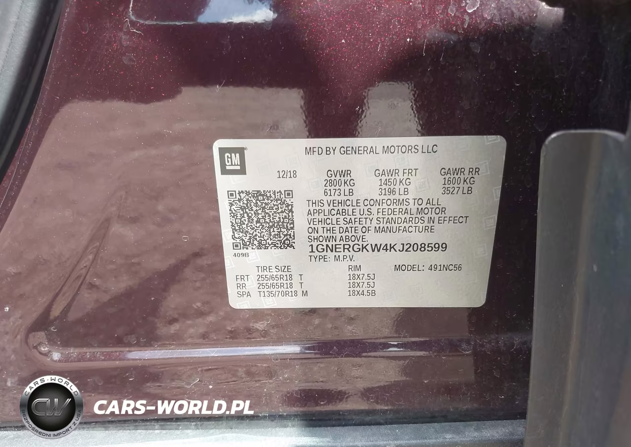 2019 Chevrolet Traverse 1Lt VIN:1GNERGKW4KJ208599 - 9