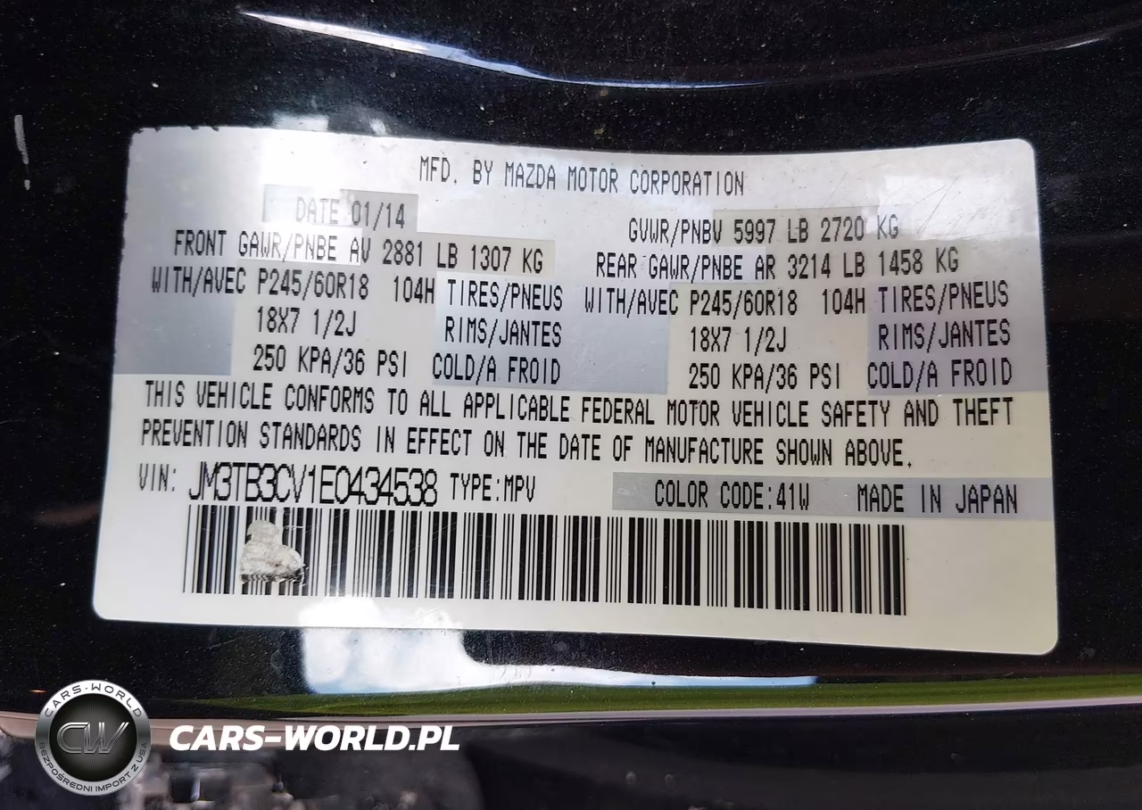 2014 Mazda Cx-9 Touring VIN:JM3TB3CV1E0434538 - 9