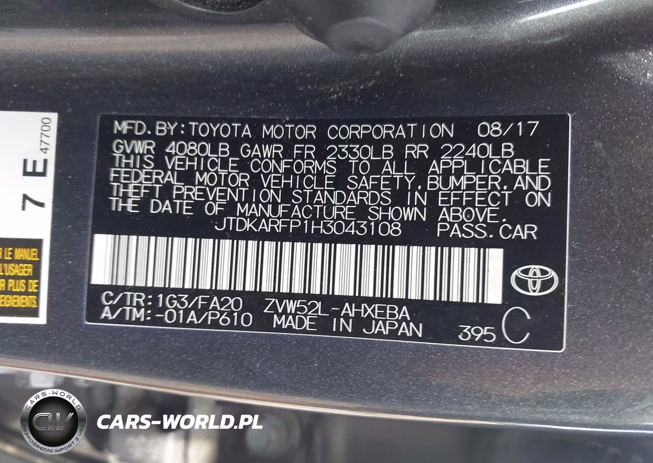 2017 Toyota Prius Prime Plus VIN:JTDKARFP1H3043108 - 9