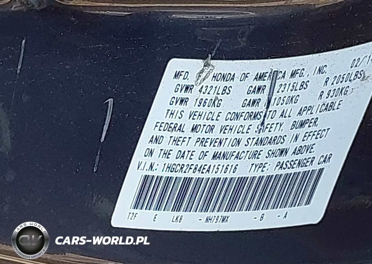 2014 Honda Accord Ex-L VIN:1HGCR2F84EA151616 - 9