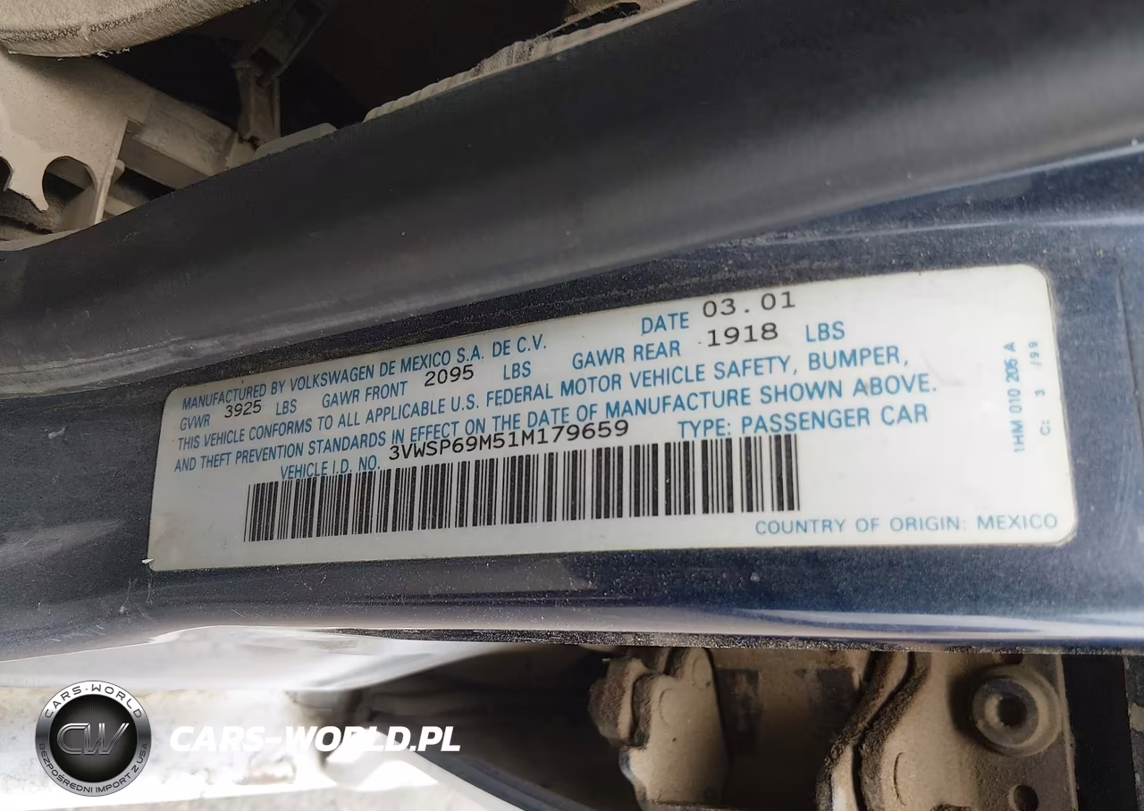 2001 Volkswagen Jetta Gls Tdi VIN:3VWSP69M51M179659 - 9