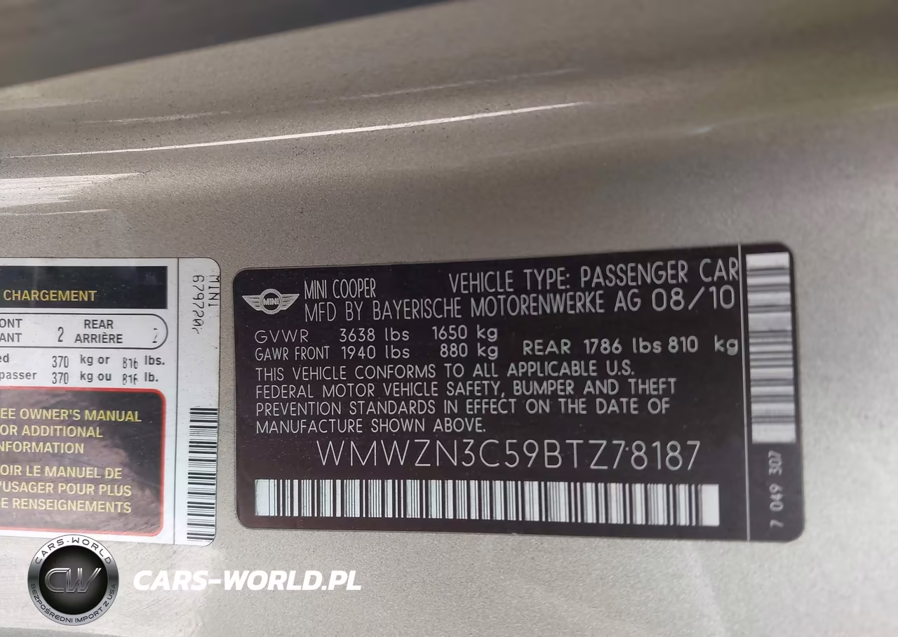 2011 Mini Cooper VIN:WMWZN3C59BTZ78187 - 9