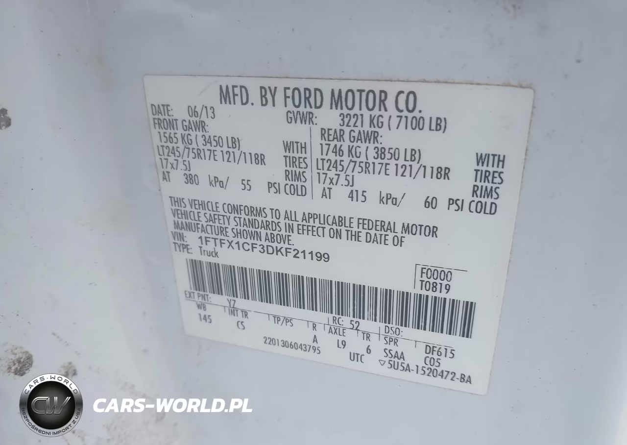 2013 Ford F-150 Xl VIN:1FTFX1CF3DKF21199 - 9