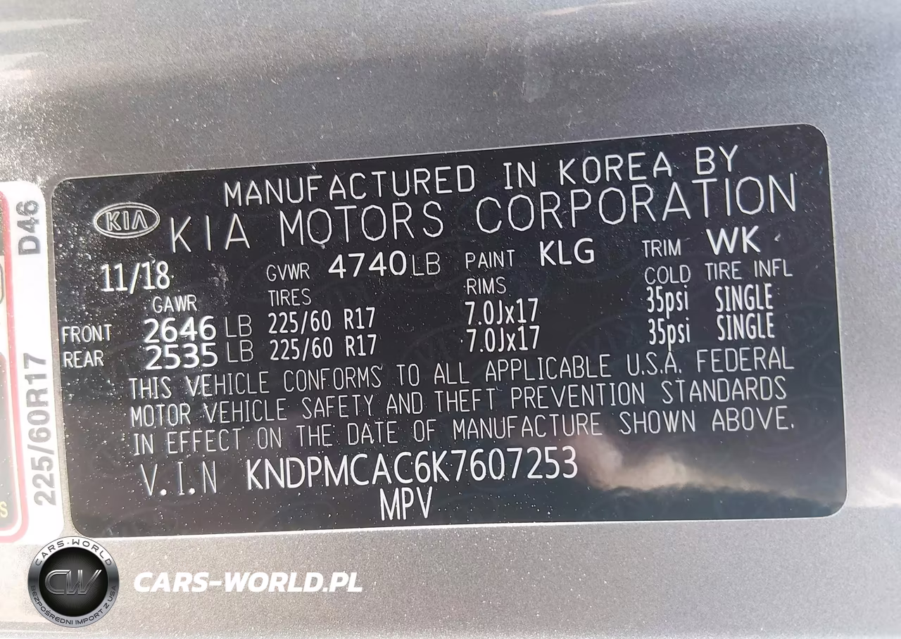 2019 Kia Sportage Lx VIN:KNDPMCAC6K7607253 - 9