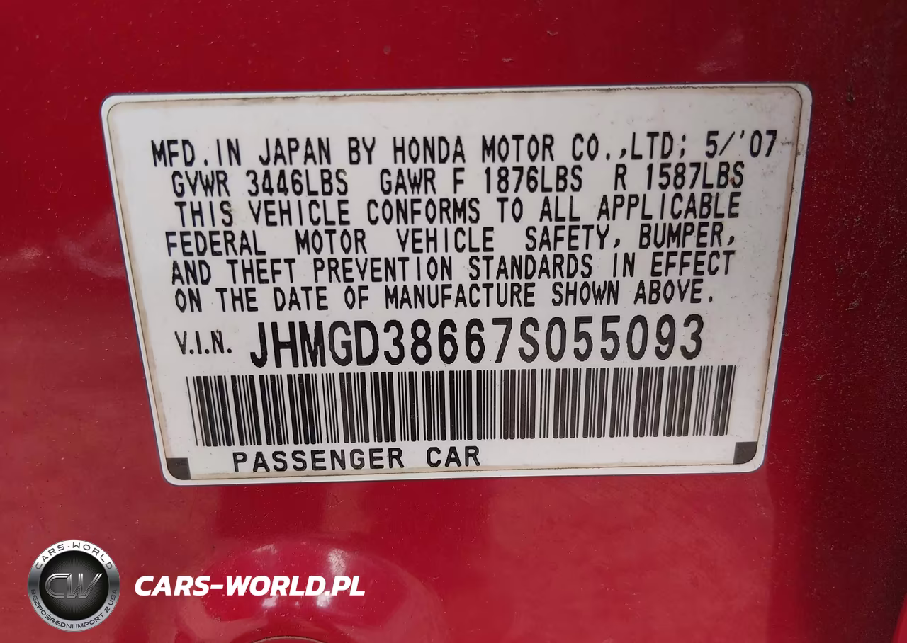 2007 Honda Fit Sport VIN:JHMGD38667S055093 - 9