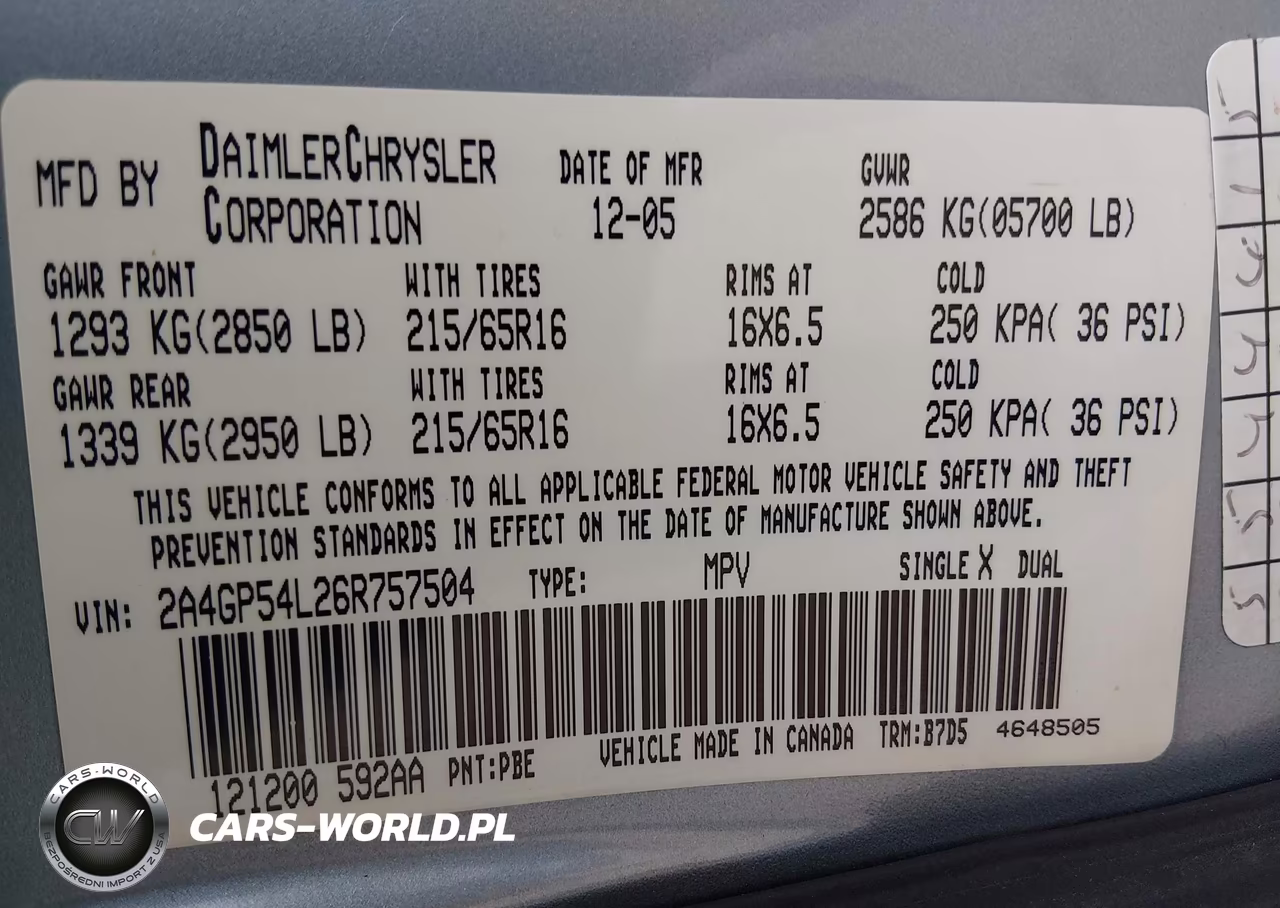 2006 Chrysler Town & Country Touring VIN:2A4GP54L26R757504 - 9