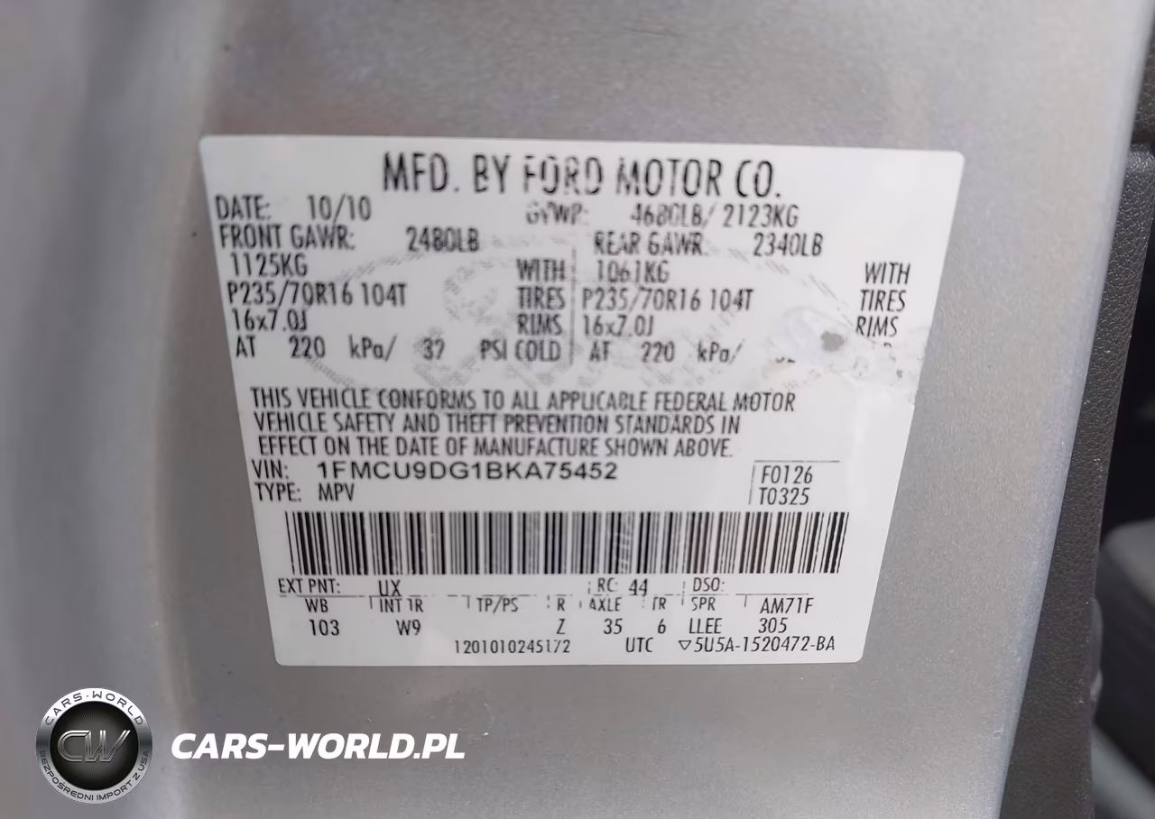 2011 Ford Escape Xlt VIN:1FMCU9DG1BKA75452 - 9