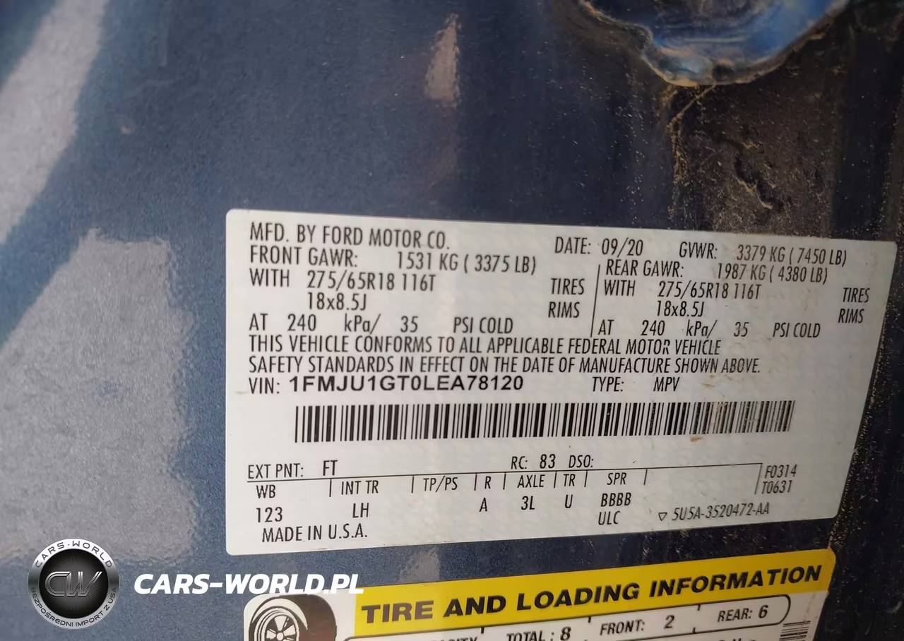2020 Ford Expedition Xl VIN:1FMJU1GT0LEA78120 - 9