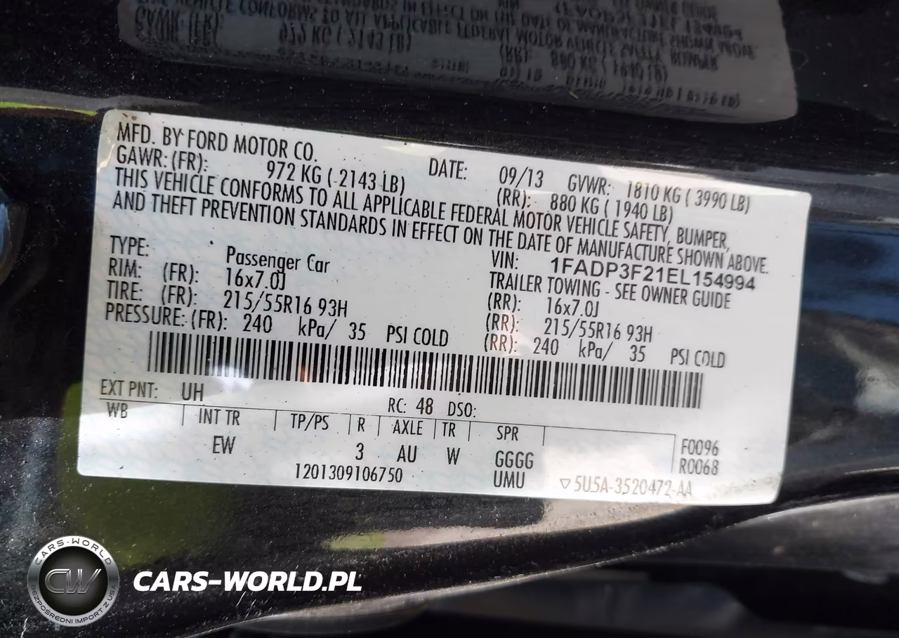2014 Ford Focus Se VIN:1FADP3F21EL154994 - 9