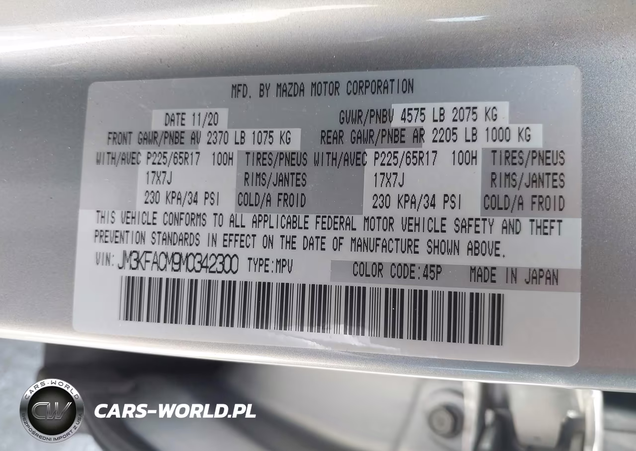 2021 Mazda Cx-5 Touring VIN:JM3KFACM9M0342300 - 9