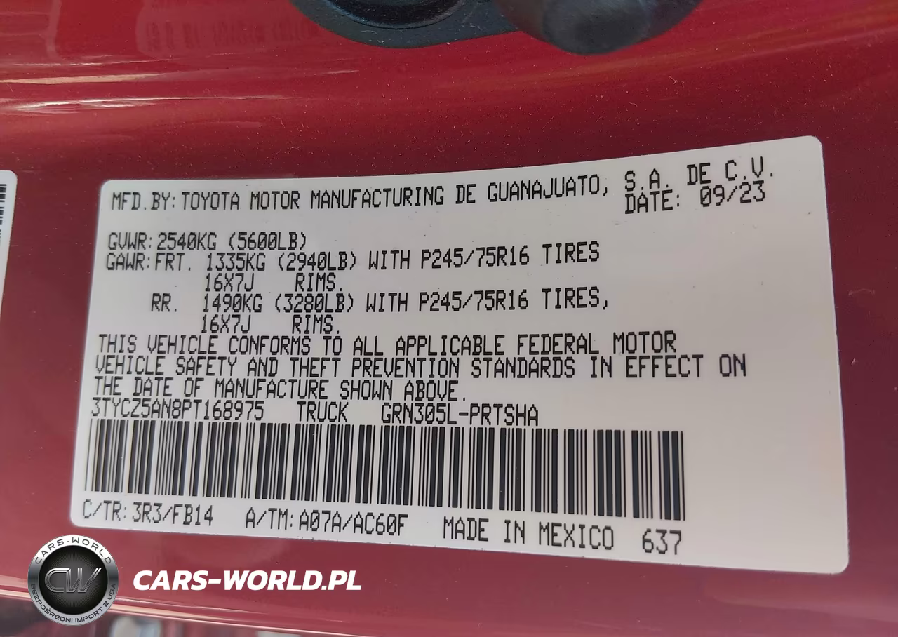 2023 Toyota Tacoma Sr V6 VIN:3TYCZ5AN8PT168975 - 9