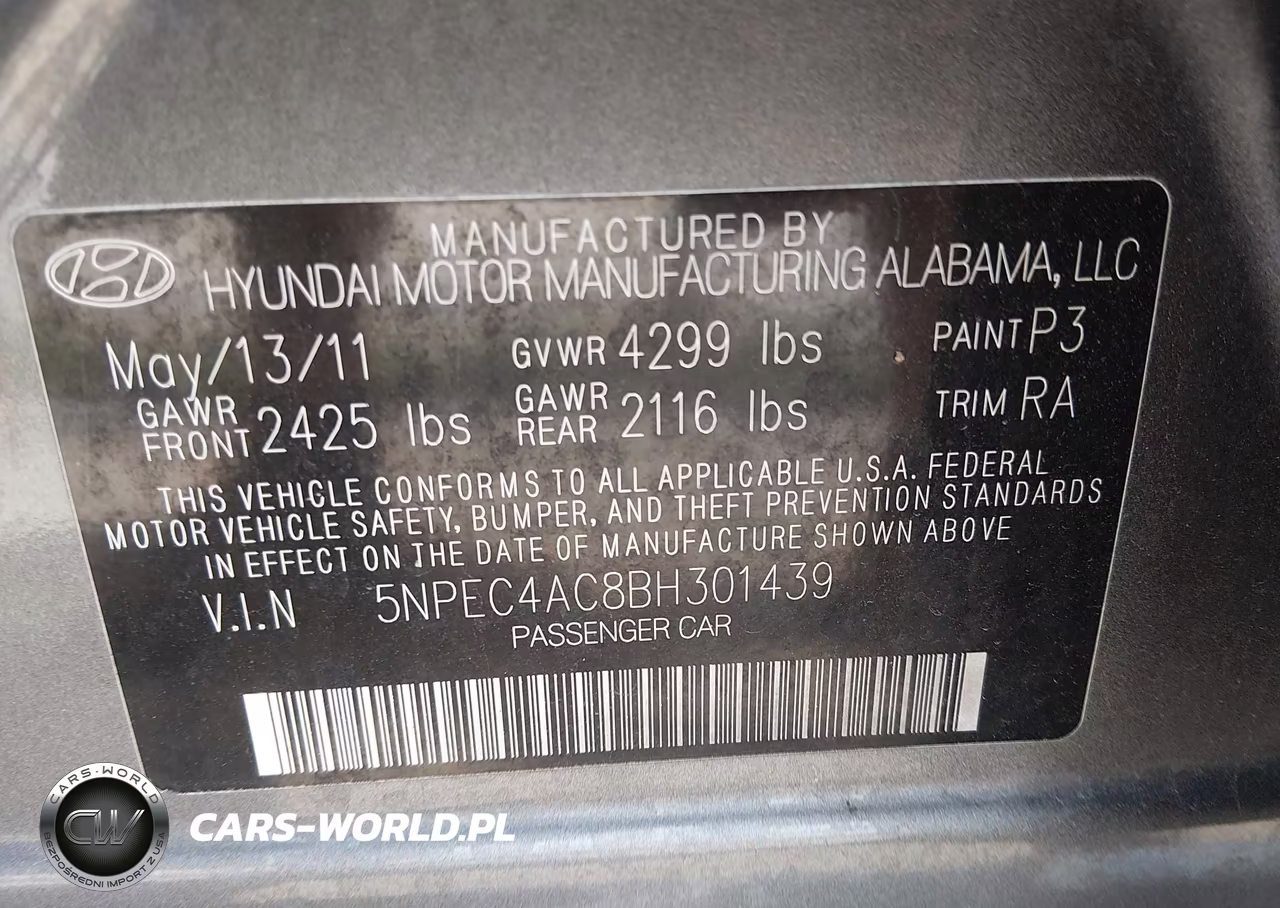 2011 Hyundai Sonata Limited VIN:5NPEC4AC8BH301439 - 9